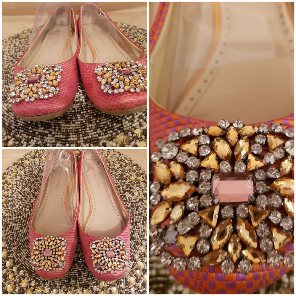 Adrienne Vittadini JEWELED FLATS 8